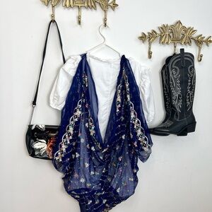 Shabby chic embroidered shawl duster fusion Xl